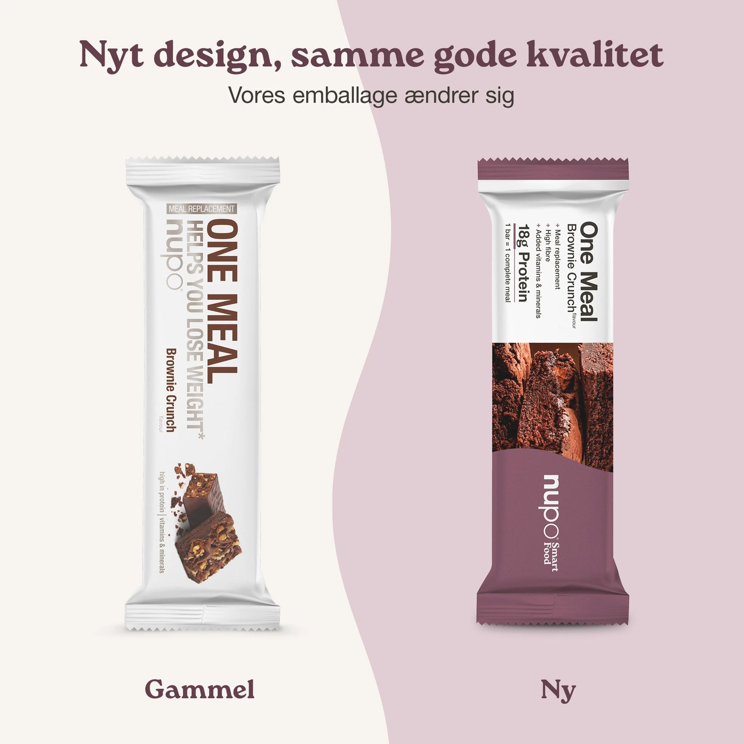 Nupo One Meal Bar Brownie Crunch måltidserstatning infografik