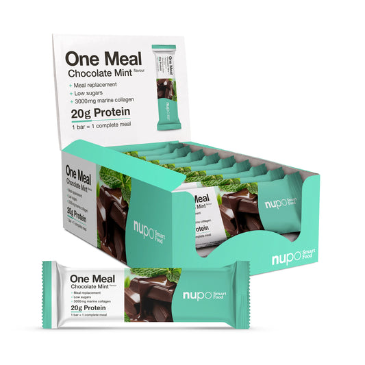 Nupo One Meal Bar Chocolate Mint måltidserstatning bar pakke