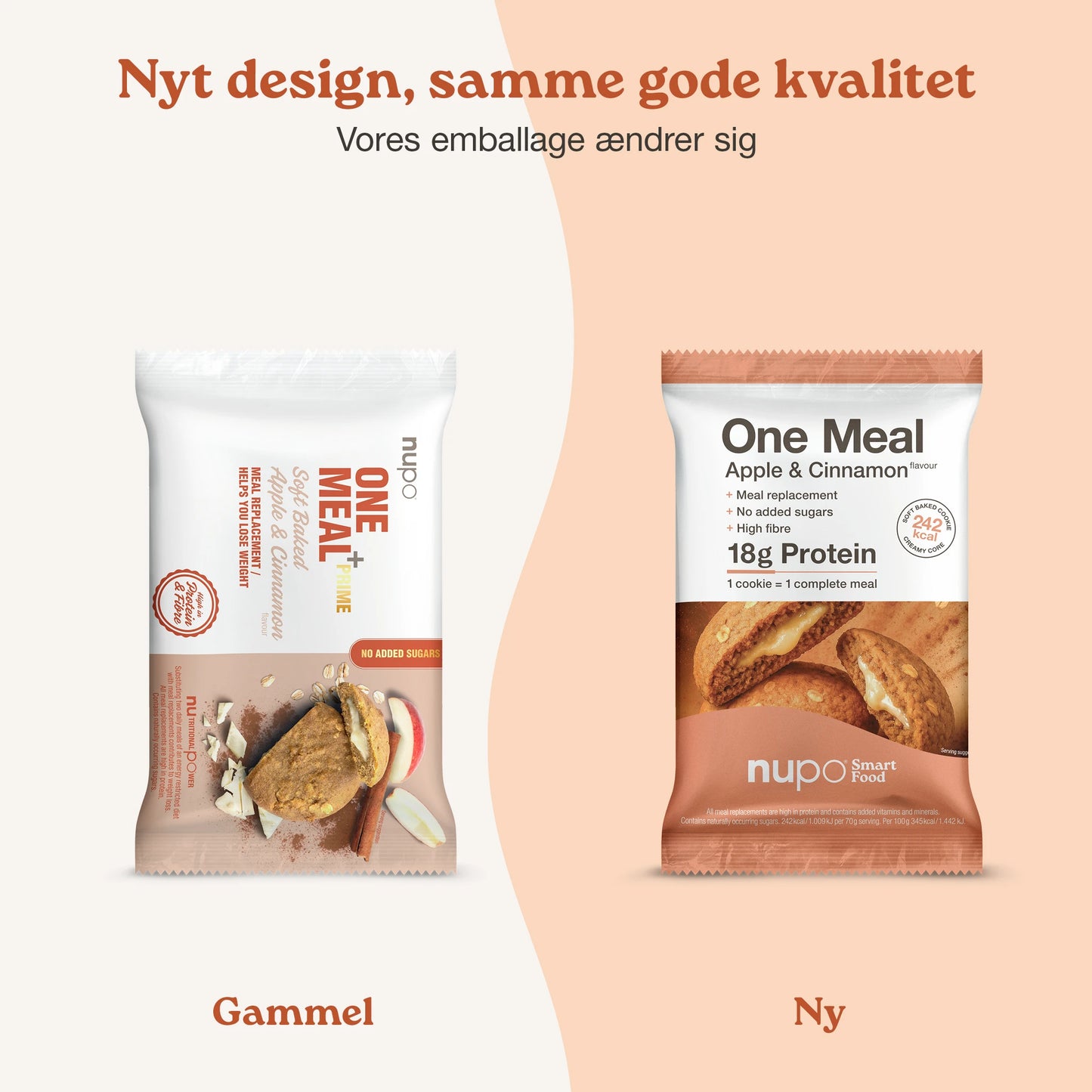Nupo One Meal Bar Apple & Cinnamon måltidserstatning infografik