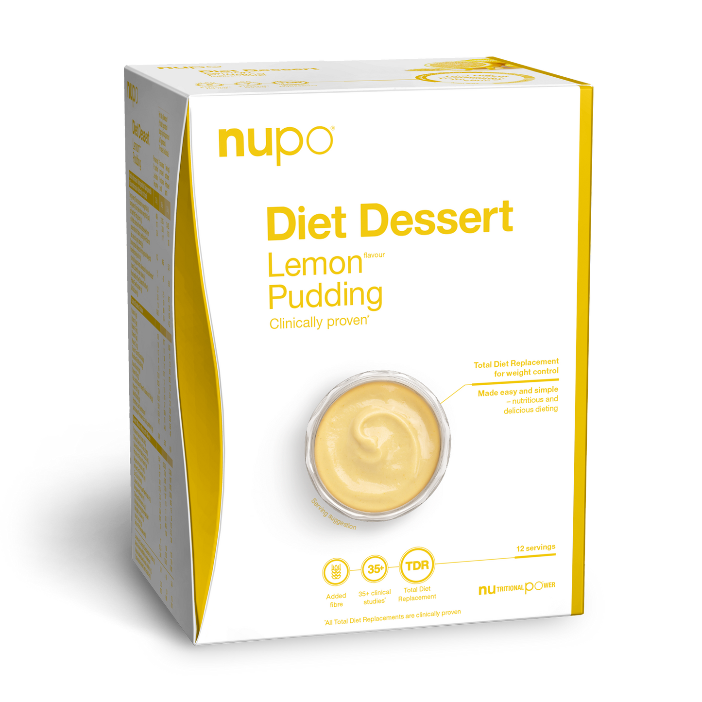 Lemon Pudding from Nupo, a clinically proven diet dessert for weight control with a refreshing lemon flavor.