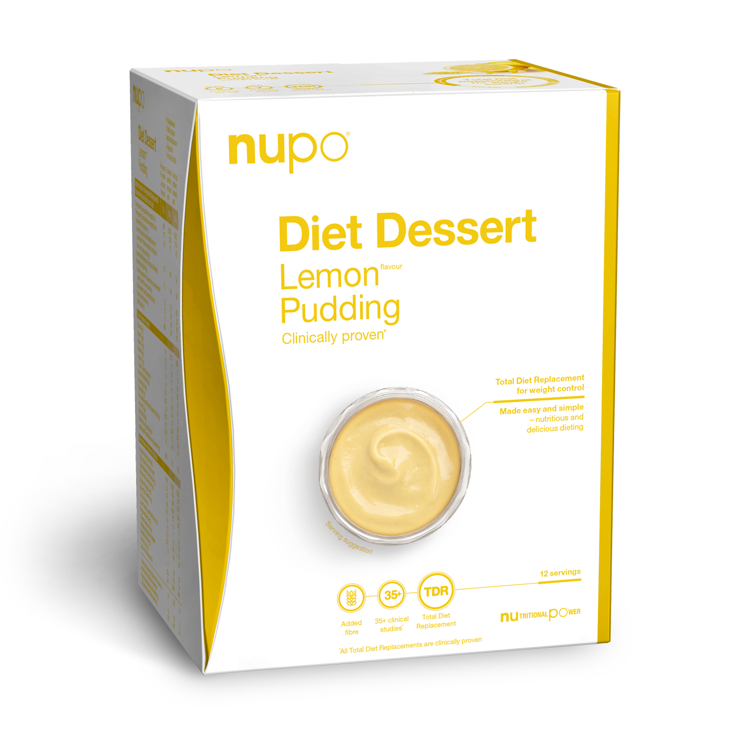 Lemon Pudding from Nupo, a clinically proven diet dessert for weight control with a refreshing lemon flavor.