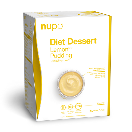 Lemon Pudding from Nupo, a clinically proven diet dessert for weight control with a refreshing lemon flavor.