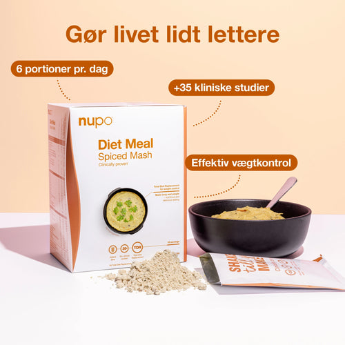 Billede af Nupo Diet Meal Spiced Mash, en klassisk krydret kartoffelmos i skål, perfekt til vægtkontrol.