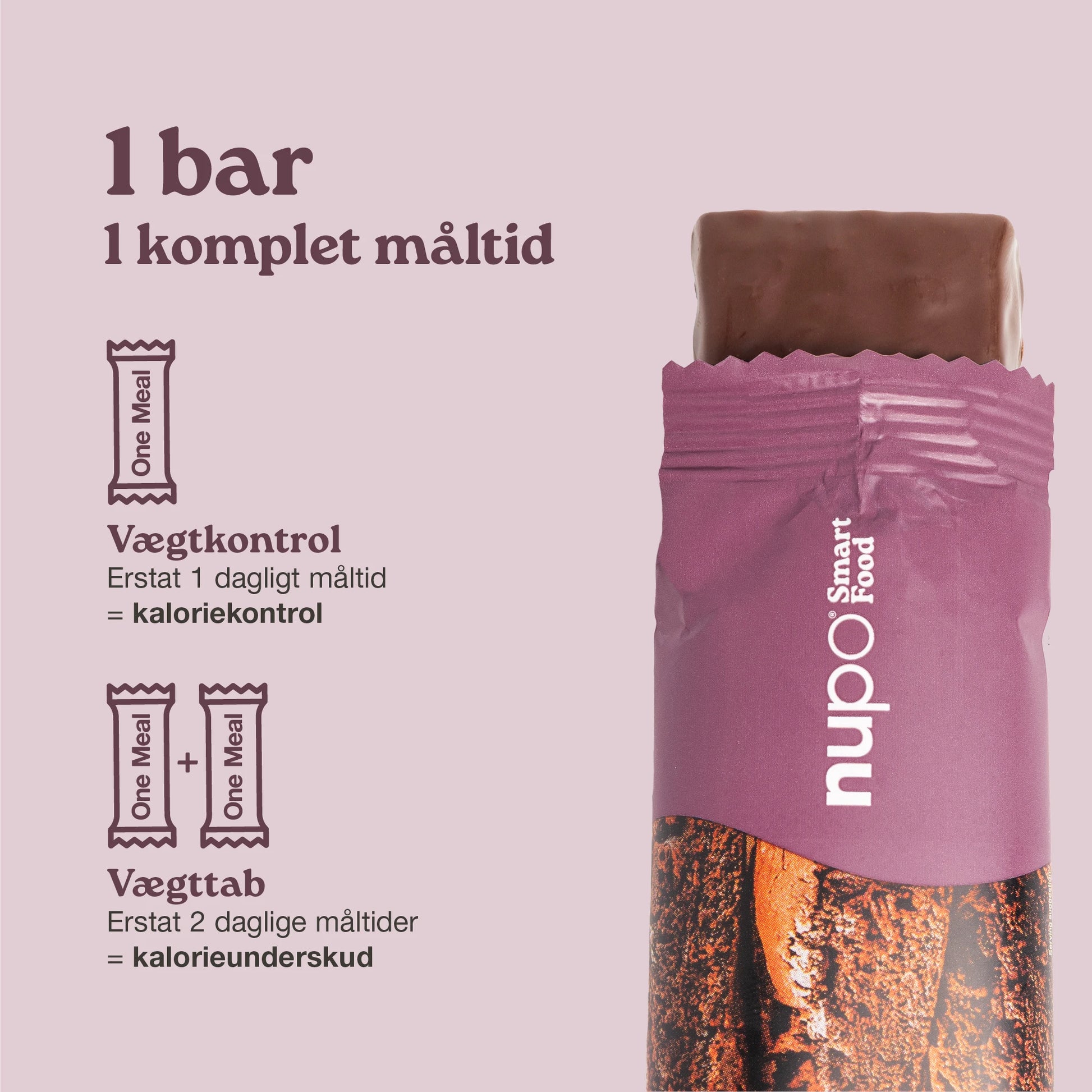 Nupo One Meal Bar Brownie Crunch måltidserstatning bar stående