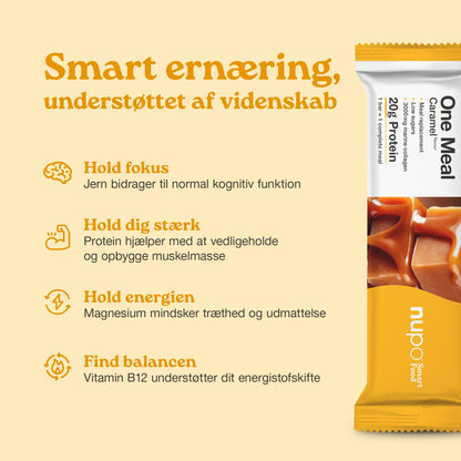 Nupo One Meal Bar Caramel fordele højt protein fibre