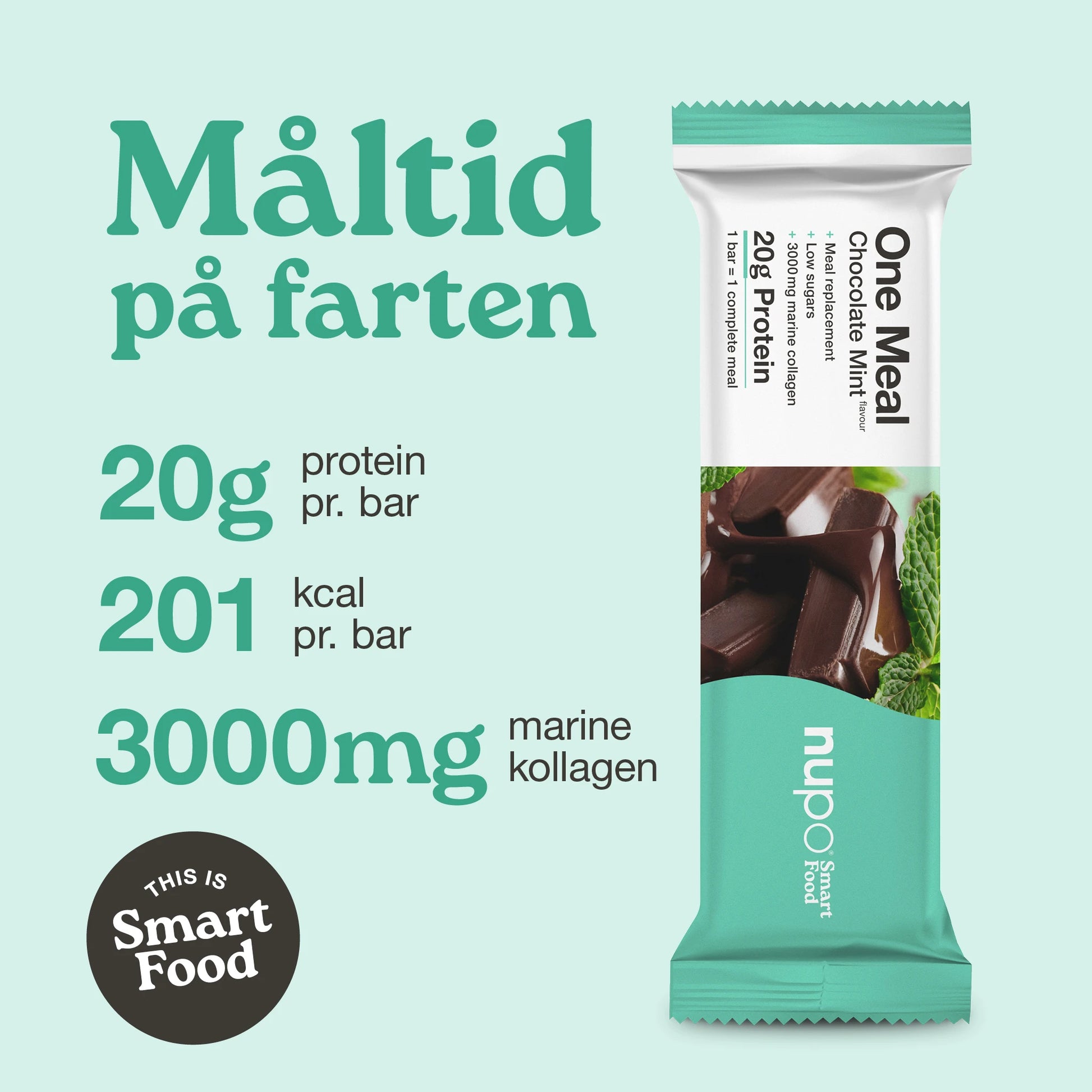 Nupo One Meal Bar Chocolate Mint næringsindhold vitaminer mineraler