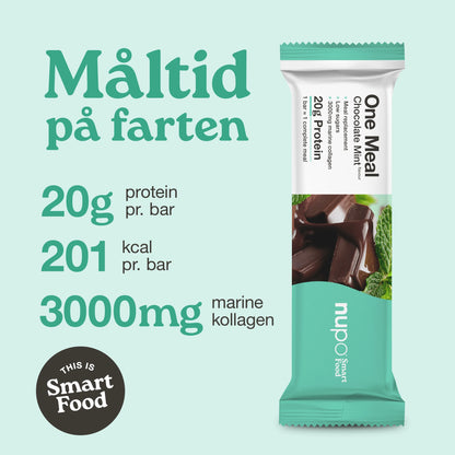 Nupo One Meal Bar Chocolate Mint næringsindhold vitaminer mineraler