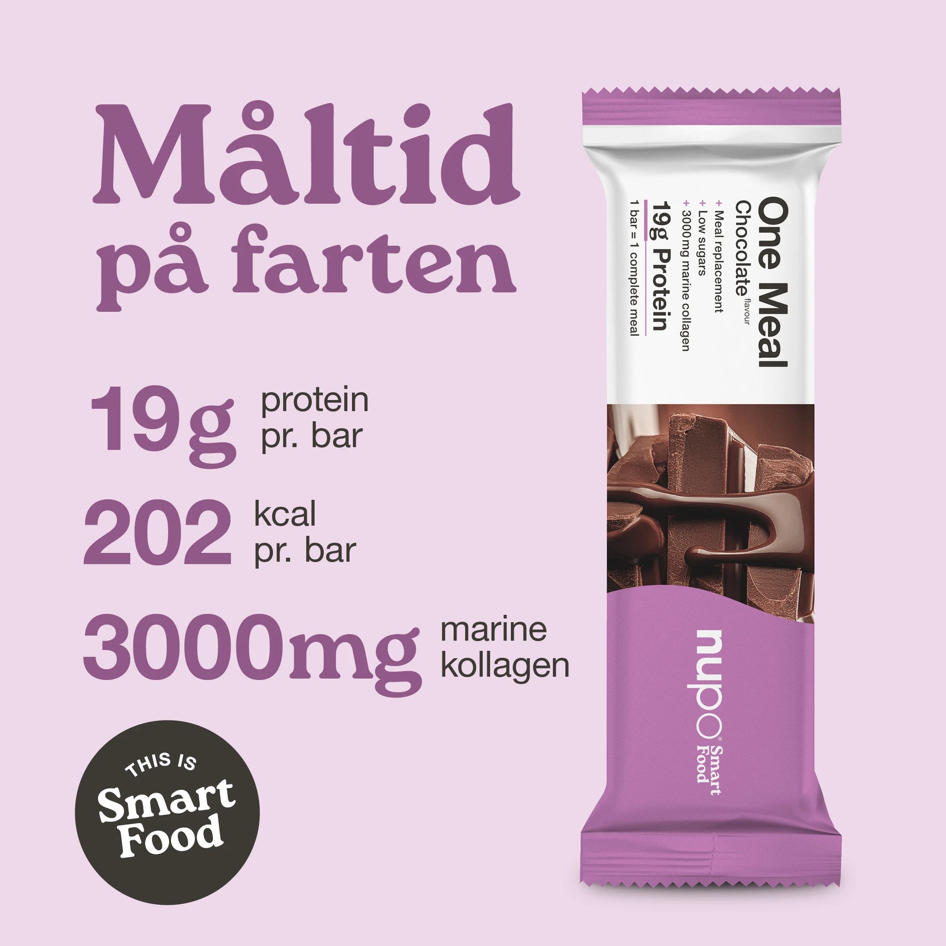 Nupo One Meal Bar Chocolate næringsindhold vitaminer mineraler