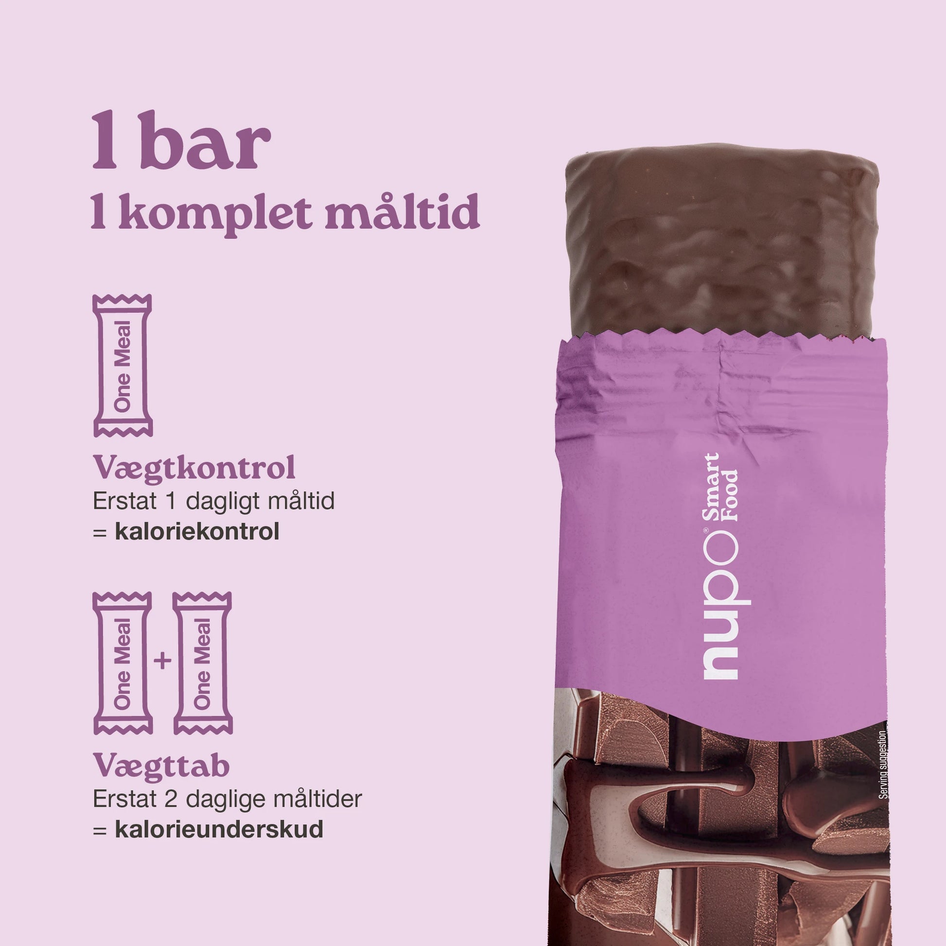 Nupo One Meal Bar Chocolate måltidserstatning bar stående