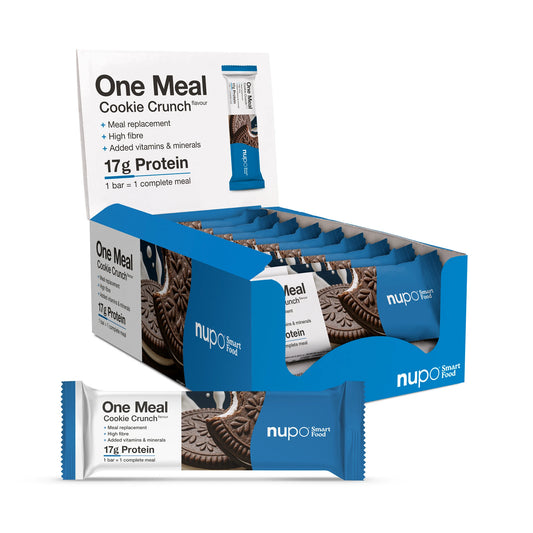 Nupo One Meal Cookie Crunch måltidserstatning bar pakke – proteinrig bar til vægttab og vægtkontrol