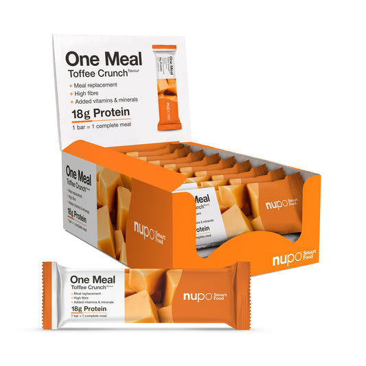 Nupo One Meal Toffee Crunch måltidserstatning bar pakke – proteinrig bar til vægttab og vægtkontrol