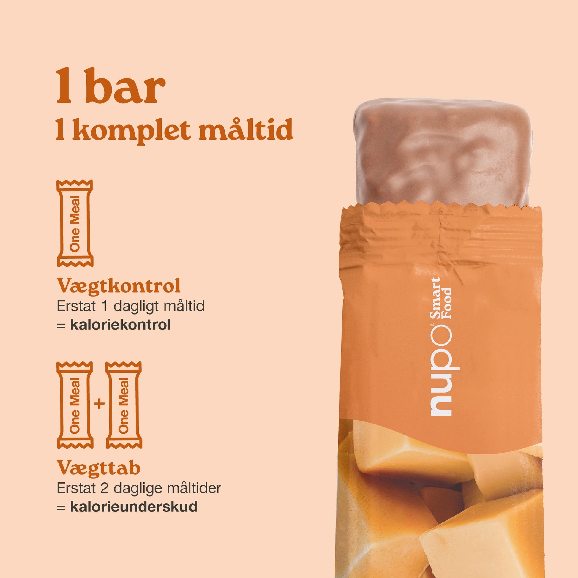Nupo One Meal Toffee Crunch måltidserstatning bar – komplet måltid med 202 kcal