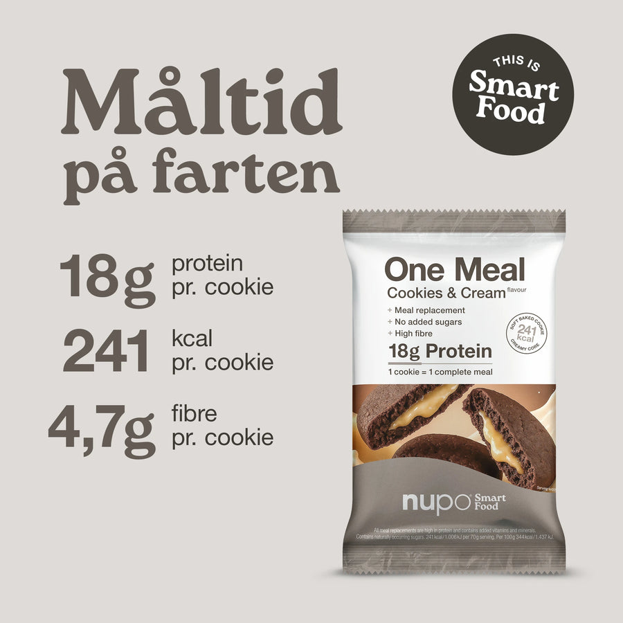 Nupo One Meal Bar Cookies & Cream næringsindhold vitaminer mineraler