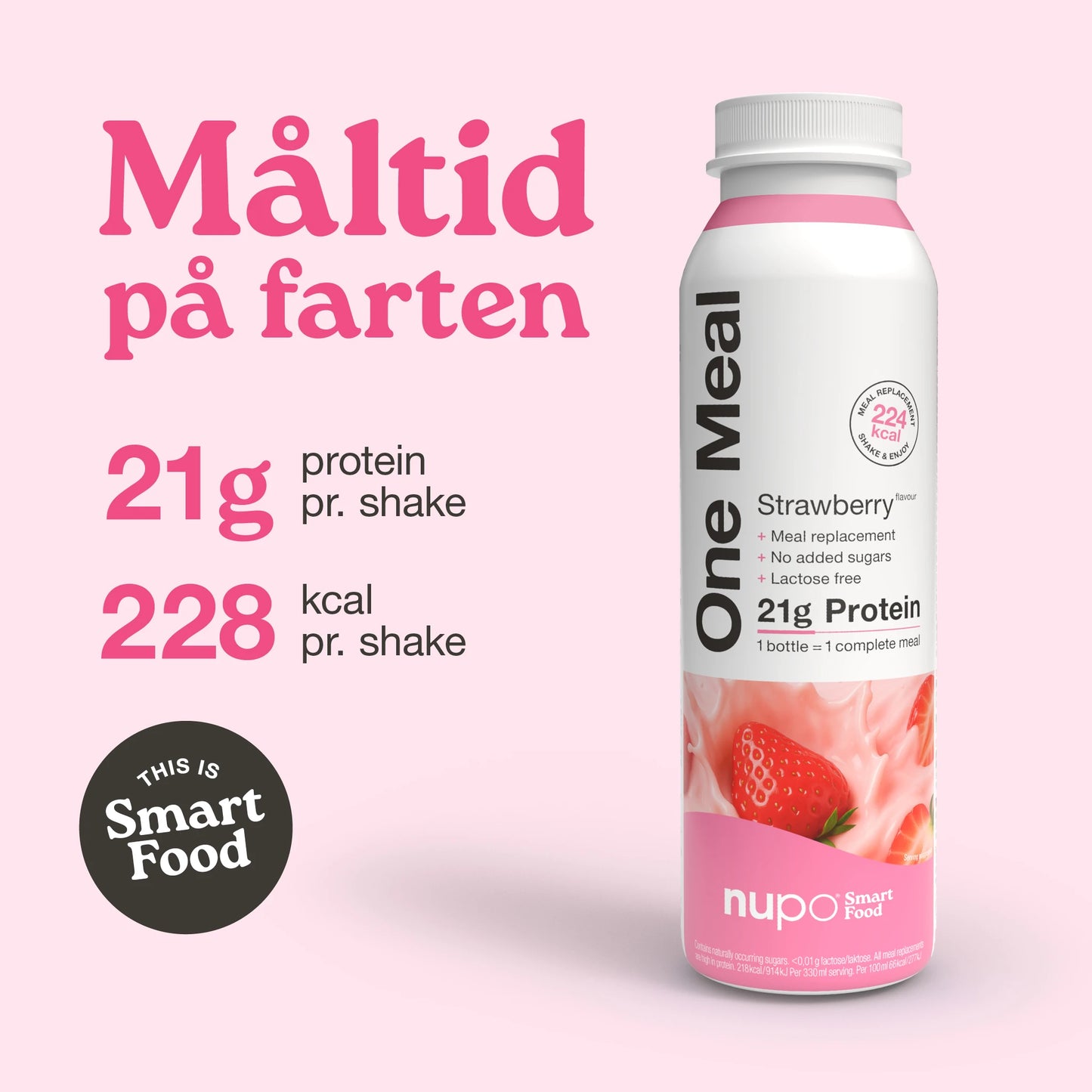 Nupo One Meal RTD Strawberry pakke forside